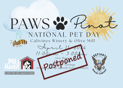 Calivines National Pet Day Postponed